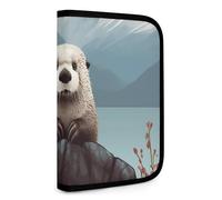 QMNRTK Cute Otter Mountains Multifunktionale, kompakte Brieftasche, Ausweis, Stronghold Waltlet, Kreditkartenhalter, Geldbörse, Reißverschluss, Ledertasche, RFID-blockierend, Bifold Wallet für Männer