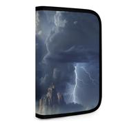 QMNRTK Dark Cloud Multifunktionale, kompakte Geldbörse, Ausweis, Stronghold Waltlet, Kreditkartenhalter, Geldbörse, Reißverschluss, Ledertasche, RFID-blockierend, Bifold Wallet für Herren und Damen,