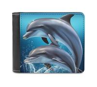 QMNRTK Delfin-Liebhaber, Ledergeldbörse für Männer und Frauen, RFID-blockierend, extra Kapazität, ultrastarke Nähte, schlanke Geldscheinfach mit 8 Kartenfächern, Stil, Einheitsgröße, Stil:,