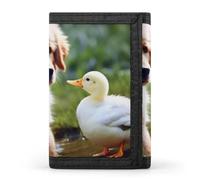 QMNRTK Dog And A Duck Dreifach gefaltete Geldbörse, schlanke Brieftasche, personalisierbar, RFID-blockierend, für Damen und Herren, Einheitsgröße, Stil:, Einheitsgröße