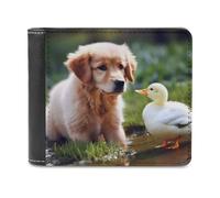 QMNRTK Dog And A Duck Ledergeldbörse für Männer und Frauen, RFID-blockierend, extra Kapazität, ultrastarke Nähte, schlanke Geldscheinfach mit 8 Kartenfächern, Stil, Einheitsgröße, Stil:, Einheitsgröße