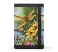 QMNRTK Dragonfly Garden Spring dreifach gefaltete Geldbörse, schlanke Brieftasche, personalisierbar, RFID-blockierend, für Damen und Herren, Einheitsgröße, Stil:, Einheitsgröße