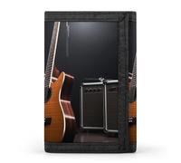 QMNRTK Dreifach gefaltete Geldbörse für Musikinstrumente und Gitarre, schlanke Brieftasche, personalisierbar, RFID-blockierend, für Damen und Herren, Einheitsgröße, Stil:, Einheitsgröße