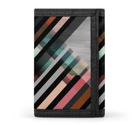 QMNRTK Dreifach gefaltete Geldbörse mit abstraktem Dreieck, schmale Geldbörse, personalisierbar, RFID-blockierend, für Damen und Herren, Einheitsgröße, Stil:, Einheitsgröße