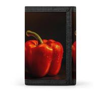 QMNRTK Dreifach gefaltete Geldbörse mit Chili-Pfeffer-Motiv, schmale Geldbörse, personalisierbar, RFID-blockierend, für Damen und Herren, Einheitsgröße, Stil:, Einheitsgröße