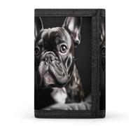 QMNRTK Dreifach gefaltete Geldbörse mit französischer Bulldogge, schmale Geldbörse, personalisierbar, RFID-blockierend, für Damen und Herren, Einheitsgröße, Stil:, Einheitsgröße