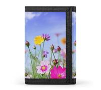 QMNRTK Dreifach gefaltete Geldbörse mit Frühlingsblumen, schmale Geldbörse, personalisierbar, RFID-blockierend, für Damen und Herren, Einheitsgröße, Stil:, Einheitsgröße