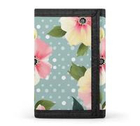 QMNRTK Dreifach gefaltete Geldbörse mit gepunkteten Blumen, schmale Geldbörse, personalisierbar, RFID-blockierend, für Damen und Herren, Einheitsgröße, Stil:, Einheitsgröße