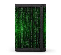 QMNRTK Dreifach gefaltete Geldbörse mit grünen Zahlen, schmale Brieftasche, personalisierbar, RFID-blockierend, für Damen und Herren, Einheitsgröße, Stil:, Einheitsgröße