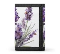 QMNRTK Dreifach gefaltete Geldbörse mit Lavendelmuster, schmale Geldbörse, personalisierbar, RFID-blockierend, für Damen und Herren, Einheitsgröße, Stil:, Einheitsgröße