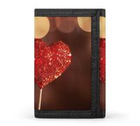 QMNRTK Dreifach gefaltete Geldbörse mit Liebesherz, schmale Geldbörse, personalisierbar, RFID-blockierend, für Damen und Herren, Einheitsgröße, Stil:, Einheitsgröße