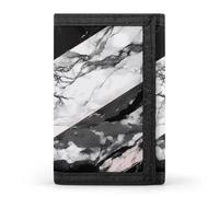 QMNRTK Dreifach gefaltete Geldbörse mit Marmor, schmal, personalisierbar, RFID-blockierend, für Damen und Herren, Einheitsgröße, Schwarz / Weiß, Stil:, Einheitsgröße