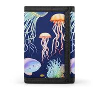 QMNRTK Dreifach gefaltete Geldbörse mit Meerestiermotiv, schmale Geldbörse, personalisierbar, RFID-blockierend, für Damen und Herren, Einheitsgröße, Stil:, Einheitsgröße