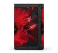 QMNRTK Dreifach gefaltete Geldbörse mit roten Hibiskusblumen, schmale Geldbörse, personalisierbar, RFID-blockierend, für Damen und Herren, Einheitsgröße, Stil:, Einheitsgröße