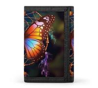 QMNRTK Dreifach gefaltete Geldbörse mit Schmetterlingsmotiv, schmale Geldbörse, personalisierbar, RFID-blockierend, für Damen und Herren, Einheitsgröße, Stil:, Einheitsgröße