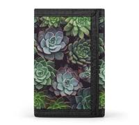 QMNRTK Dreifach gefaltete Geldbörse mit Sukkulenten, schlanke Brieftasche, personalisierbar, RFID-blockierend, für Damen und Herren, Einheitsgröße, Stil:, Einheitsgröße