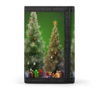 QMNRTK Dreifach gefaltete Geldbörse mit Weihnachtsbäumen, schlanke Brieftasche, personalisierbar, RFID-blockierend, für Damen und Herren, Einheitsgröße, Stil:, Einheitsgröße