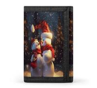 QMNRTK Dreifach gefaltete Geldbörse mit Weihnachtsschneemann-Motiv, schmale Geldbörse, personalisierbar, RFID-blockierend, für Damen und Herren, Einheitsgröße, Stil:, Einheitsgröße