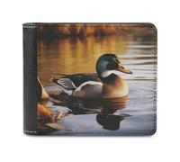 QMNRTK Duck by The Lake Ledergeldbörse für Herren und Damen, RFID-blockierend, extra Kapazität, ultrastarke Nähte, schlanke Geldscheinfach mit 8 Kartenfächern, Stil, Einheitsgröße, Stil:,