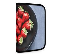 QMNRTK Erdbeere, multifunktionale, kompakte Brieftasche, Ausweis, Stronghold Waltlet, Kreditkartenhalter, Geldbörse, Reißverschluss, Ledertasche, RFID-blockierend, Bifold Wallet für Männer und Frauen,