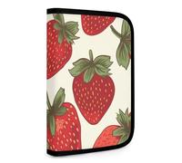 QMNRTK Erdbeere, multifunktionale, kompakte Brieftasche, Ausweis, Stronghold Waltlet, Kreditkartenhalter, Geldbörse, Reißverschluss, Ledertasche, RFID-blockierend, Bifold Wallet für Männer und Frauen,