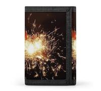 QMNRTK Explosion Firework dreifach gefaltete Geldbörse, schlanke Brieftasche, personalisierbar, RFID-blockierend, für Damen und Herren, Einheitsgröße, Stil:, Einheitsgröße