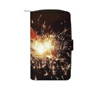 QMNRTK Explosion Firework Kreditkartenetui, RFID-blockierend, schmal, faltbar, echtes Leder, minimalistische Vordertasche, Geldbörse, Schlüsselanhänger, Geldbörse für Männer und Frauen, Stil, 19,7 x