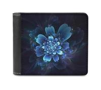 QMNRTK Fantasy Blue Flower Ledergeldbörse für Herren und Damen, RFID-blockierend, extra Kapazität, ultrastarke Nähte, schlanke Geldscheinfach mit 8 Kartenfächern, Stil, Einheitsgröße, Stil:,