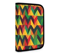 QMNRTK Farbgeometrie, dreieckig, multifunktional, kompakt, Ausweis, Stronghold Waltlet, Kreditkartenhalter, Geldbörse, Reißverschluss, Ledertasche, RFID-blockierend, Bifold Wallet für Herren und