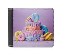 QMNRTK Farbige Kuchen-Ledergeldbörse für Herren und Damen, RFID-blockierend, extra Kapazität, ultrastarke Nähte, schlanke Geldscheinfach mit 8 Kartenfächern, Stil, Einheitsgröße, Stil:, Einheitsgröße