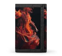 QMNRTK Fire Dancer dreifach gefaltete Geldbörse, schlanke Brieftasche, personalisierbar, RFID-blockierend, für Damen und Herren, Einheitsgröße, Stil:, Einheitsgröße