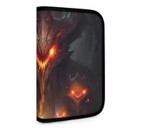 QMNRTK Fire Monsters Multifunktionale, kompakte Geldbörse, Ausweis, Stronghold Waltlet, Kreditkartenhalter, Geldbörse, Reißverschluss, Ledertasche, RFID-blockierend, Bifold Wallet für Männer und