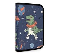 QMNRTK Funny Astronaut Dinosaurier Rakete Multifunktionale kompakte Geldbörse Ausweis Stronghold Waltlet Kreditkartenhalter Geldbörse Reißverschluss Lederetui Geldbörse RFID-blockierende Bifold Wallet