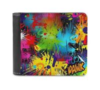 QMNRTK Geldbörse aus Leder mit buntem Sprühmuster, für Herren und Damen, RFID-blockierend, extra Kapazität, ultrastarke Nähte, schlanke Geldscheinfach mit 8 Kartenfächern, Stil, Einheitsgröße, Stil:,