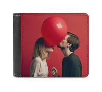 QMNRTK Geldbörse aus Leder mit Herzmotiv und Luftballon, für Herren und Damen, RFID-blockierend, extra Kapazität, ultrastarke Nähte, schlanke Geldscheinfach mit 8 Kartenfächern, Stil, Einheitsgröße,