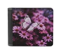 QMNRTK Geldbörse aus Leder mit Schmetterlings-Blumenmuster, für Herren und Damen, RFID-blockierend, extra Kapazität, ultrastarke Nähte, schlanke Geldscheinfach mit 8 Kartenfächern, Stil,