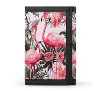 QMNRTK Geldbörse mit Flamingo-Blumendruck, dreifach gefaltet, schmal, personalisierbar, RFID-blockierend, für Damen und Herren, Einheitsgröße, Stil:, Einheitsgröße