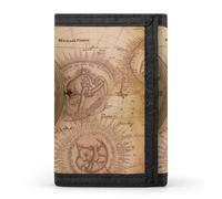 QMNRTK Geldbörse mit Kompasskarte, dreifach gefaltet, schmal, personalisierbar, RFID-blockierend, für Damen und Herren, Einheitsgröße, Stil:, Einheitsgröße