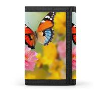 QMNRTK Geldbörse mit Schmetterlingsmotiv, dreifach gefaltet, schmal, personalisierbar, RFID-blockierend, für Damen und Herren, Einheitsgröße, Stil:, Einheitsgröße