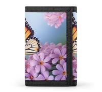 QMNRTK Geldbörse mit Schmetterlingsmotiv für Blumen, dreifach gefaltet, schmal, personalisierbar, RFID-blockierend, für Damen und Herren, Einheitsgröße, Stil:, Einheitsgröße