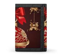 QMNRTK Geldbörse mit Weihnachtsball-Motiv, dreifach gefaltet, schmal, personalisierbar, RFID-blockierend, für Damen und Herren, Einheitsgröße, Stil:, Einheitsgröße