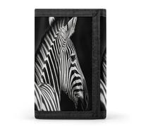 QMNRTK Geldbörse mit Zebramuster, dreifach gefaltet, schmal, personalisierbar, RFID-blockierend, für Damen und Herren, Einheitsgröße, Schwarz / Weiß, Stil:, Einheitsgröße