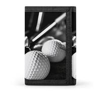 QMNRTK Golf-Geldbörse, dreifach gefaltet, schmal, personalisierbar, RFID-blockierend, für Damen und Herren, Einheitsgröße, Schwarz und Weiß, Stil:, Einheitsgröße