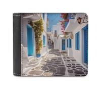 QMNRTK Greece Street Ledergeldbörse für Herren und Damen, RFID-blockierend, extra Kapazität, ultrastarke Nähte, schlanke Geldscheinfach mit 8 Kartenfächern, Stil, Einheitsgröße, Stil:, Einheitsgröße