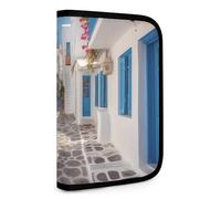 QMNRTK Greece Street Multifunktionale, kompakte Brieftasche, Ausweis, Stronghold Waltlet, Kreditkartenhalter, Geldbörse, Reißverschluss, Ledertasche, RFID-blockierend, Bifold Wallet für Herren und