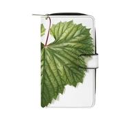 QMNRTK Green Leaves Kreditkartenetui, RFID-blockierend, schmal, faltbar, echtes Leder, minimalistische Vordertasche, Geldbörse, Schlüsselanhänger, Geldbörse für Männer und Frauen, Stil, 19,7 x 11 x