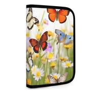 QMNRTK Group of Butterflies Multifunktions-Geldbörse, kompakt, Ausweis, Stronghold Waltlet, Kreditkartenhalter, Geldbörse, Reißverschluss, Ledertasche, RFID-blockierend, Bifold Wallet für Männer und