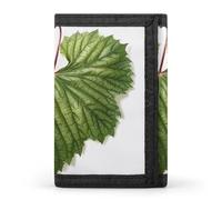 QMNRTK Grüne Blätter, dreifach gefaltete Geldbörse, schlanke Brieftasche, personalisierbar, RFID-blockierend, für Damen und Herren, Einheitsgröße, Stil:, Einheitsgröße