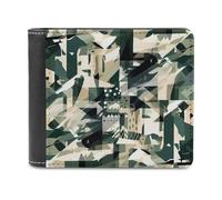 QMNRTK Grünes Camouflage-Muster, Ledergeldbörse für Herren und Damen, RFID-blockierend, extra Kapazität, ultrastarke Nähte, schlanke Geldscheinfach mit 8 Kartenfächern, Stil, Einheitsgröße, Stil:,