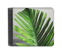 QMNRTK Grünes Palmblatt-Ledergeldbörse für Herren und Damen, RFID-blockierend, extra Kapazität, ultrastarke Nähte, schlanke Geldscheinfach mit 8 Kartenfächern, Stil, Einheitsgröße, Stil:,